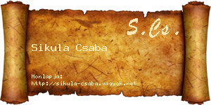 Sikula Csaba névjegykártya
