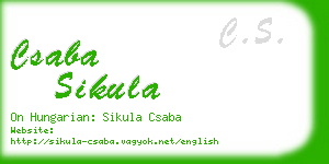 csaba sikula business card